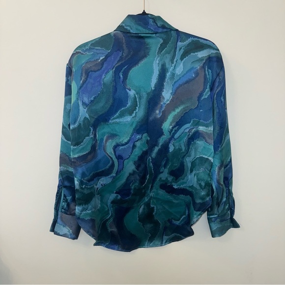 Bailey 44 Blue Watercolor Abstract Button-Up Shirt - Picture 4 of 6